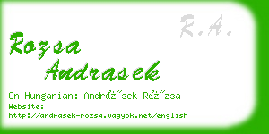rozsa andrasek business card
